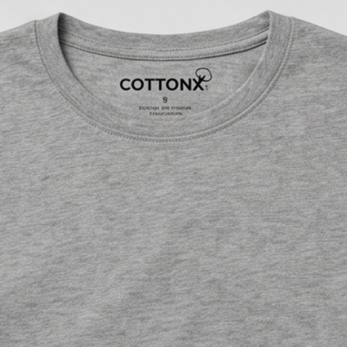 Grey Melange Crew Neck Cotton T-Shirt