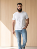 Plain White Crew Neck Cotton T-Shirt