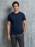Navy Blue Crew Neck Cotton T-Shirt